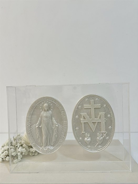 Placa Acrílica Medalha Milagrosa Decorativa
