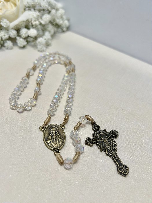 Terço de Bolso Nossa Senhora das Graças/Sagrado Coração de Jesus