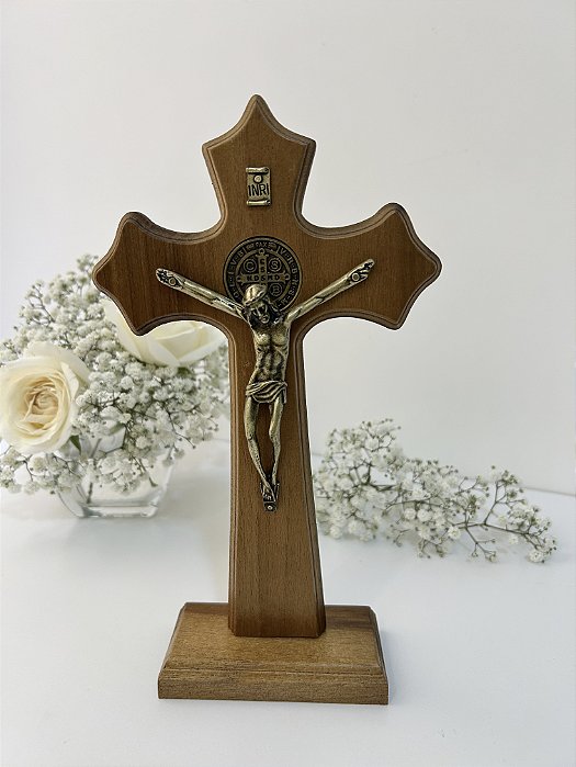 Crucifixo Decorativo 23 cm Madeira