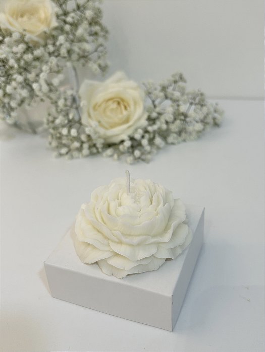 Vela Decorativa Flor Branca
