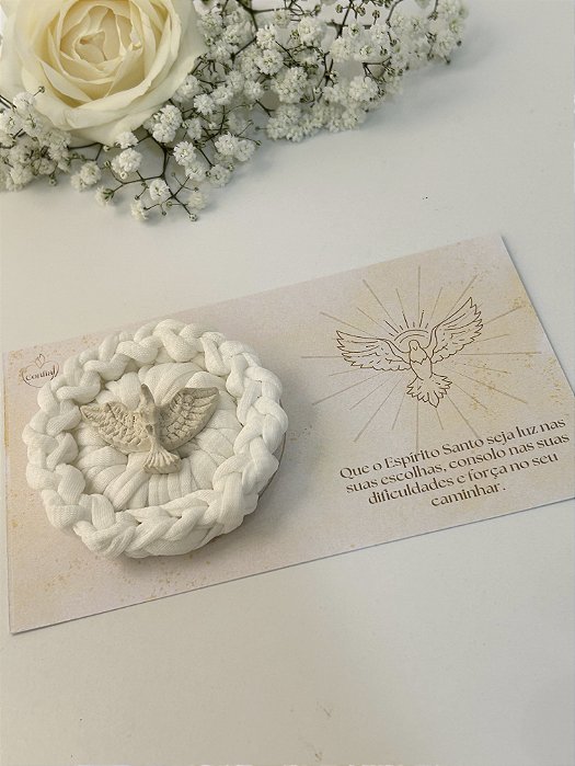 Chaveiro Espírito Santo Artesanal Branco