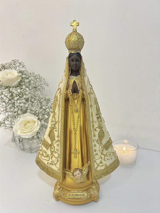 Nossa Senhora Aparecida Dourada 30 cm
