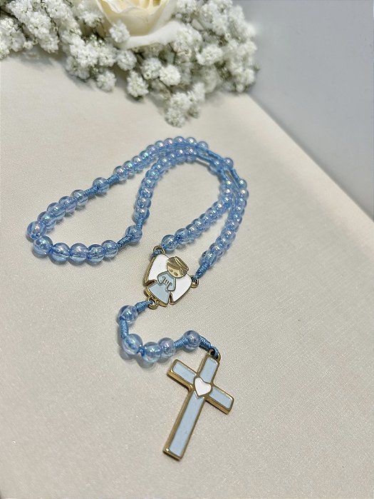 Terço Infantil Acrílico Azul