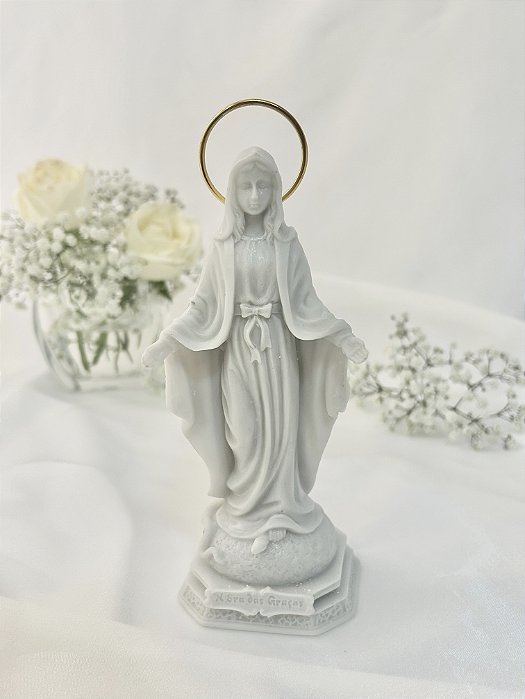 Nossa Senhora das Graças 15 cm Resina Branca