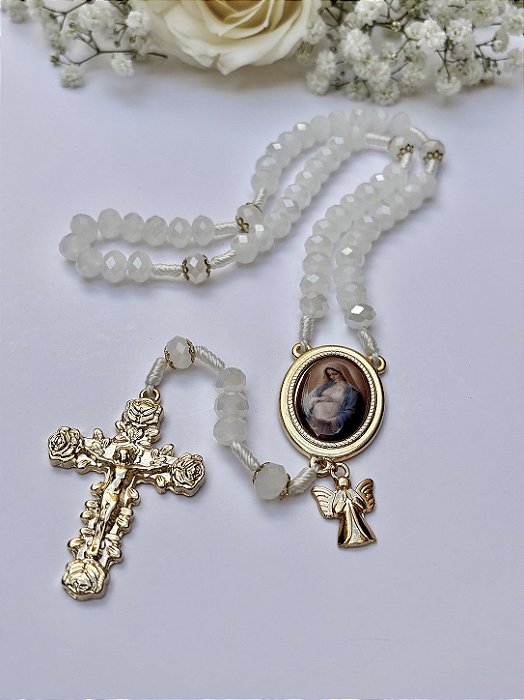 Terço Nossa Senhora Grávida Cristal