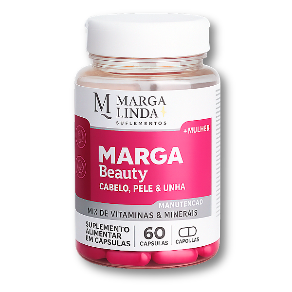 Marga Beauty – Colágeno Feminino Cabelo, Pele e Unhas (60 cápsulas)