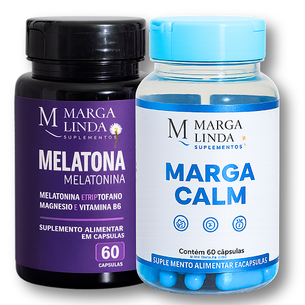 Kit Melatona + Marga Calm – Apoio ao Sono, Concentração e Equilíbrio (120 cápsulas)