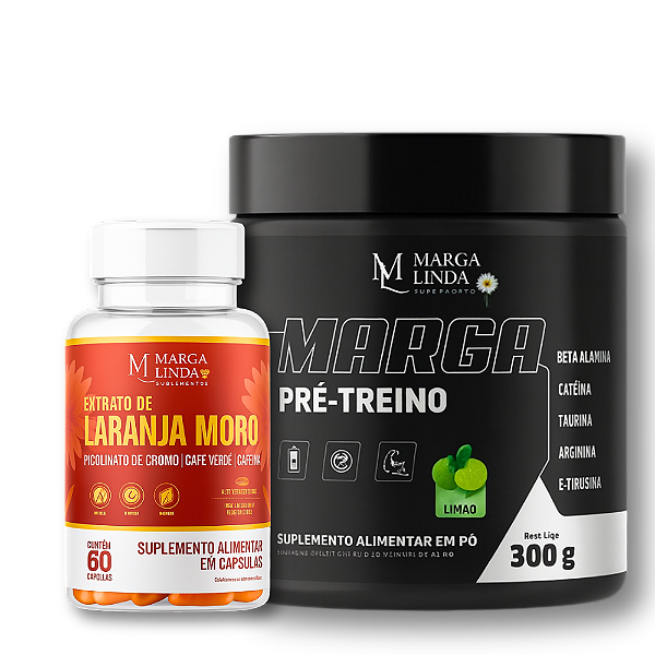 Kit Laranja Moro + Pré-Treino – Apoio ao Metabolismo, Energia e Resistência (360g + 60 cápsulas)