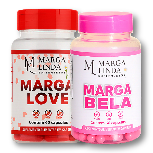 Kit Marga Love + Marga Bela – Energia, Vitalidade e Colágeno Tipo I e II (120 cápsulas)
