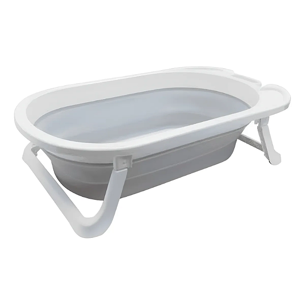 Buba Banheira Dobrável Portátil Silicone e Plástico Cinza