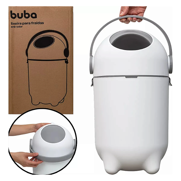 Buba Lixeira Mágica Antiodor para Fraldas Branca
