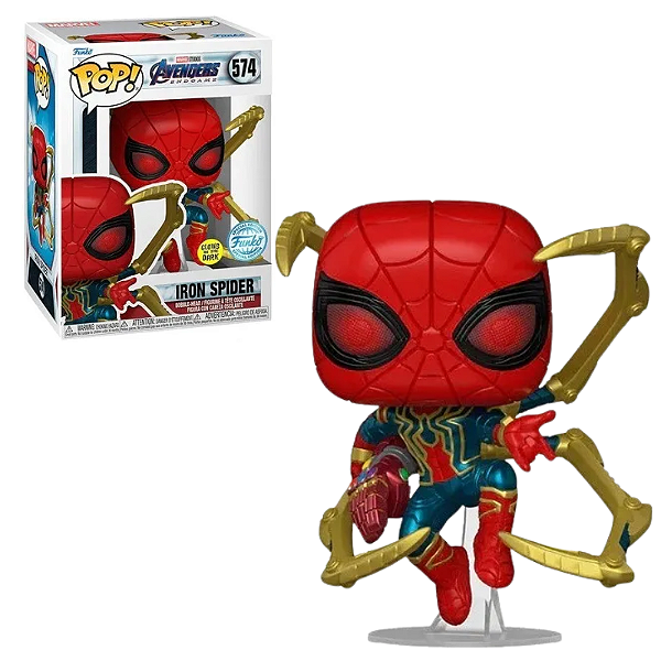 Funko Pop Iron Spider 574 Glow Brilha no escuro Homem-Aranha