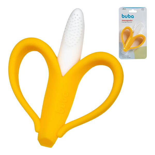 Buba Massageador de Gengiva Banana Amarelo