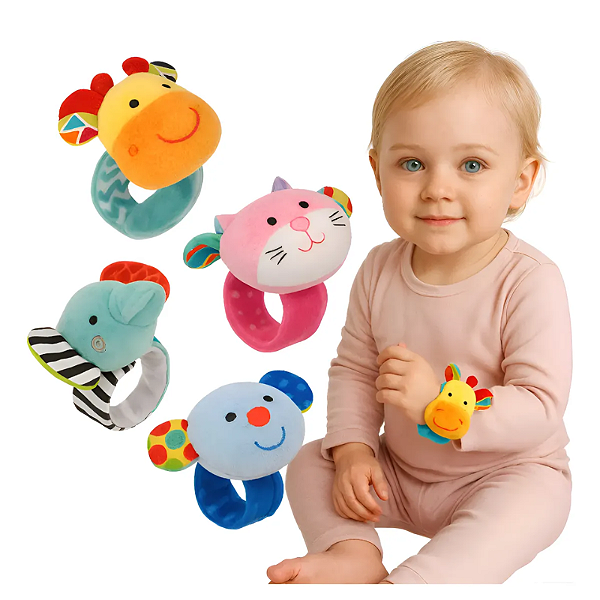 Buba Pulseirinha Chocalho Happy Zoo Sortida