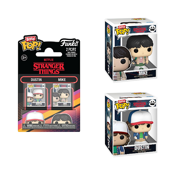 Funko Bitty Pop Dustin e Mike 2 Peças Stranger Things