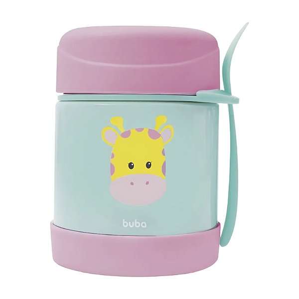 Buba Pote Térmico com Garfinho Animal Fun Girafa
