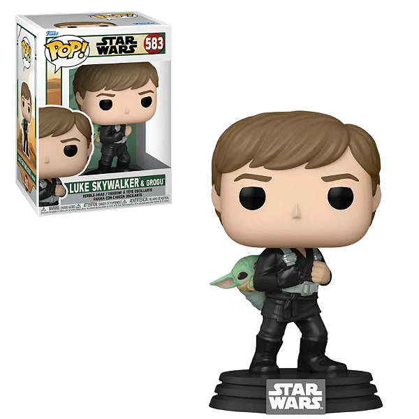 Funko Pop Luke Skywalker e Grogu 583 Mandalorian Star Wars