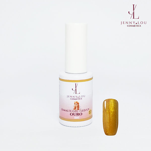 Esmalte em Gel Led/UV Ouro 8ml Jenny Lou Cosmetics