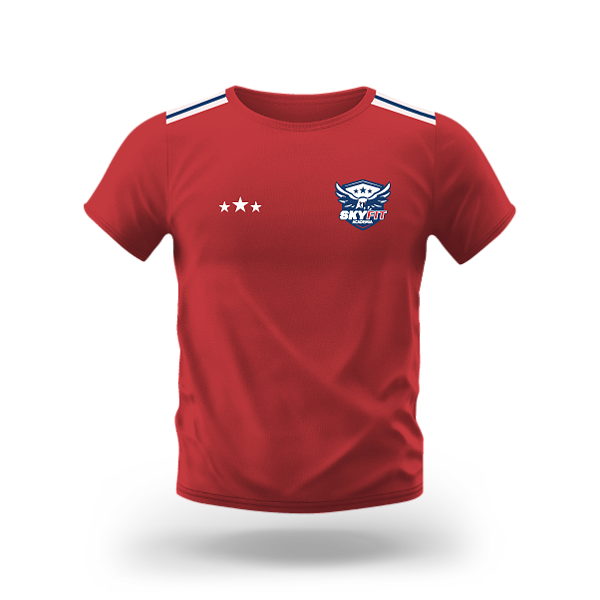 Camiseta Dry-Fit Limpeza Vermelha Uniforme SKYFIT Unissex