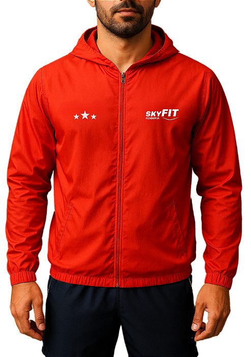Blusa Corta Vento Vermelho Uniforme SkyFIT Unissex