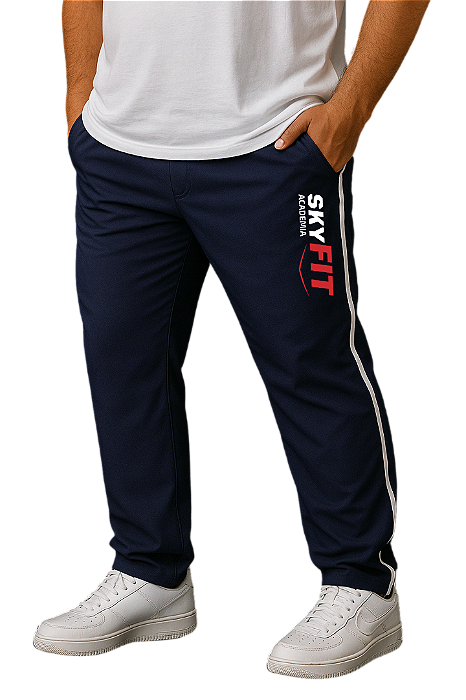 Calça Tactel Azul para Academia Uniforme SkyFit Masculino