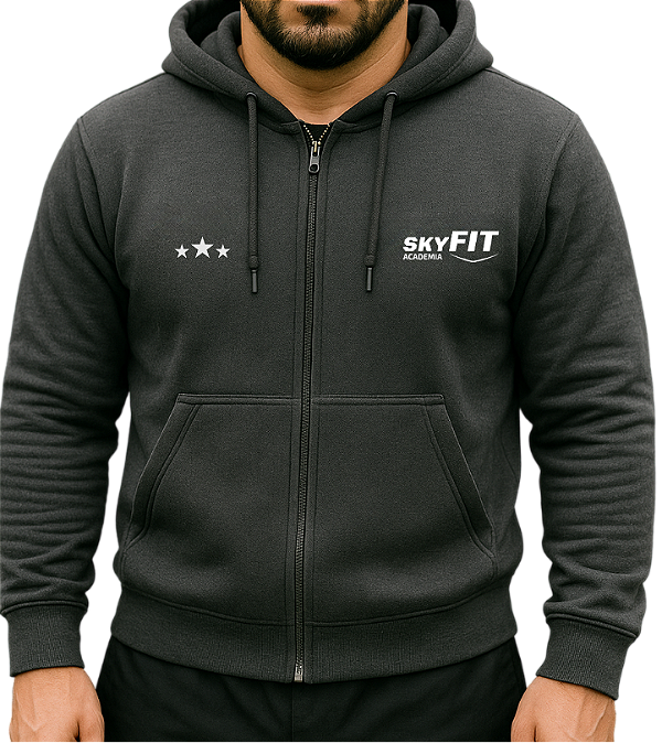 Blusa Moletom Cinza Chumbo PERSONAL Uniforme SkyFIT Unissex