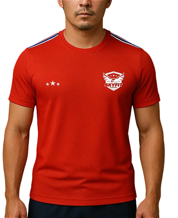 CAMISETA DRY-FIT EDUCAÇÃO FISICA VERMELHA UNIFORME SKYFIT - UNISSEX - POLIESTER