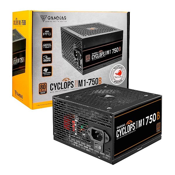 FONTE ATX 750W CYCLOPS M1-750B RGB 80+ BRONZE S/CABO GAMDIAS