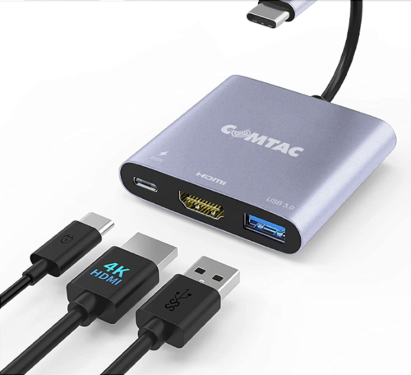 CONVERSOR ADAP USBC PARA USB 3.0 + HDMI P/ APPLE COMTAC