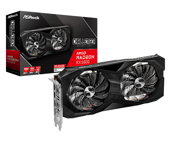 PLACA DE VIDEO AMD RX 6600 8GB GDDR6 90-GA2RZZ-00UANF ASROCK
