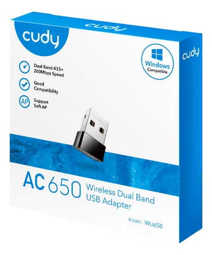 ADAPTADOR WIFI USB DUAL BAND AC650 WU650 CUDY