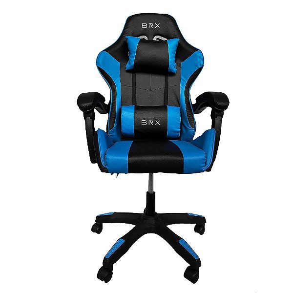 CADEIRA GAMER IMPACT PRETA/AZUL BRX