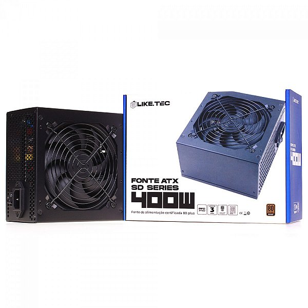 FONTE ATX 400W 80+ BRONZE STEEL DIAMOND LIKETEC