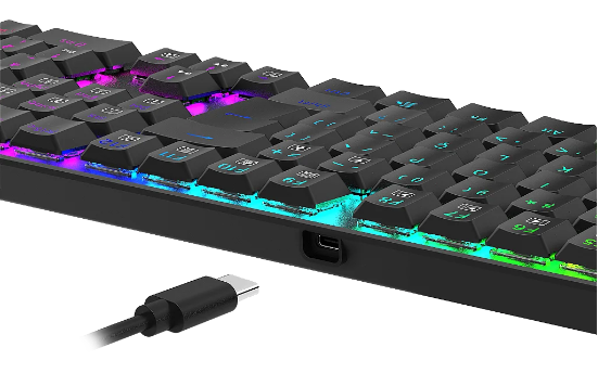 TECLADO MECANICO APAS RGB S. MARRON K535-KB PRETO REDRAGON