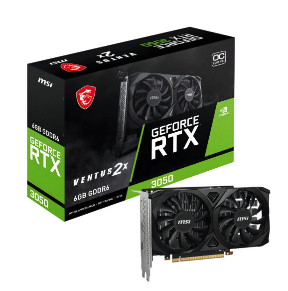 PLACA DE VIDEO 6GB NV RTX 3050 VENTUS 2X OC 912-V812-060 MSI