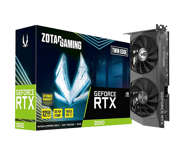 PLACA DE VIDEO 12GB NV RTX 3060 12GB TWIN EDGE ZT-A30600E-10M ZOTAC