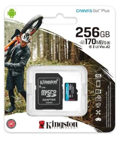 CARTÃO MEMORIA 256GB MICROSD CANVAS GO PLUS KING