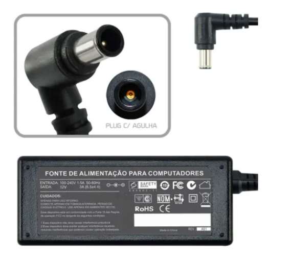 FONTE NOTE SONY / MONITOR LG 19V 4.7A 90W 6.0x4.4 (AGULHA)