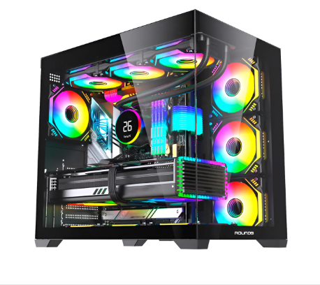 GABINETE GAMER ATX GENOS AQUARIO S/ FAN PRETO ROUND5