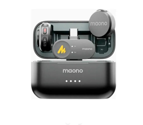 MICROFONE DE LAPELA S/ FIO WAVE T5 PRETO WM650 USB-C MAONO