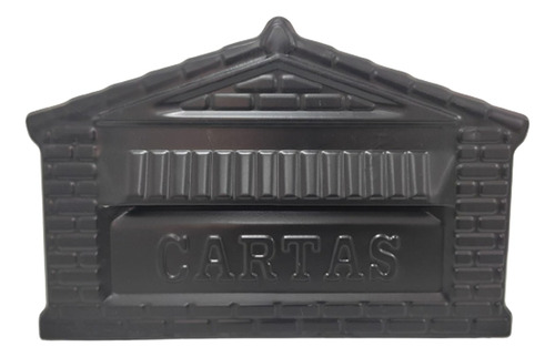 Caixa de Correios Tijolinho Toda Preta Para Muro Frente de Aluminio