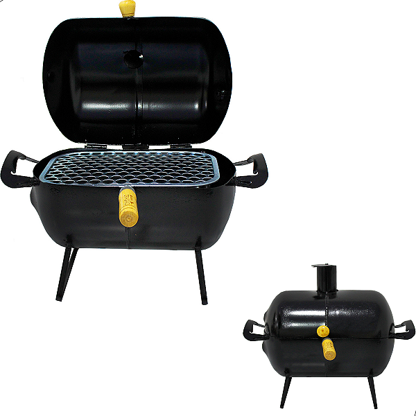Churrasqueira a Bafo Pequena com Grelha Inox para Churrasco