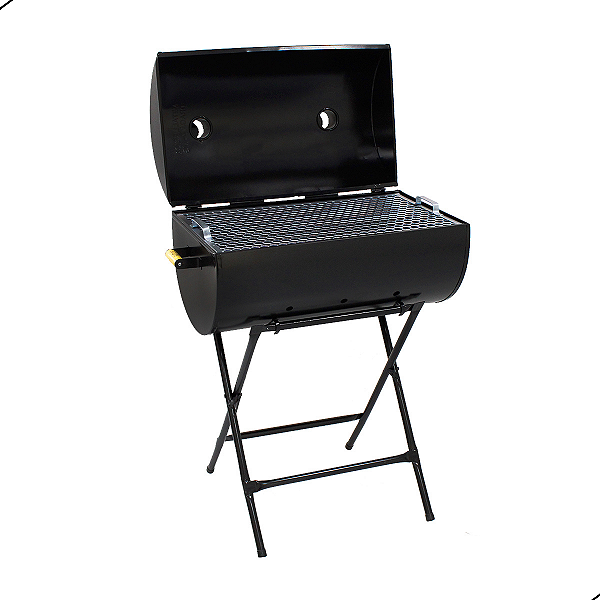 Churrasqueira Bafo Grill Extra Grande com Suporte BBQ Preta