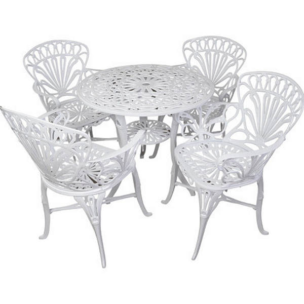 Conjunto de Mesa para Jardim e 4 Cadeiras Modelo Primavera
