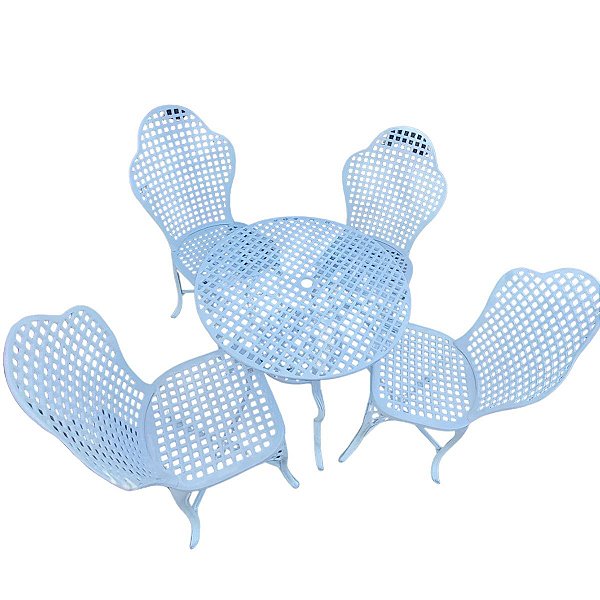 Conjunto de Mesa Copacabana 4 Cadeiras sem Braços Alumínio Fundido