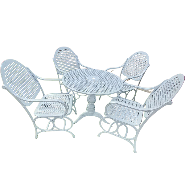 Conjunto de Mesa Montana com Mastro 4 Cadeiras Alumínio Fundido