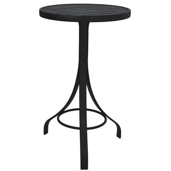 Mesa Bistrô Para Banquetas Com Tampo Ripado de Alumínio