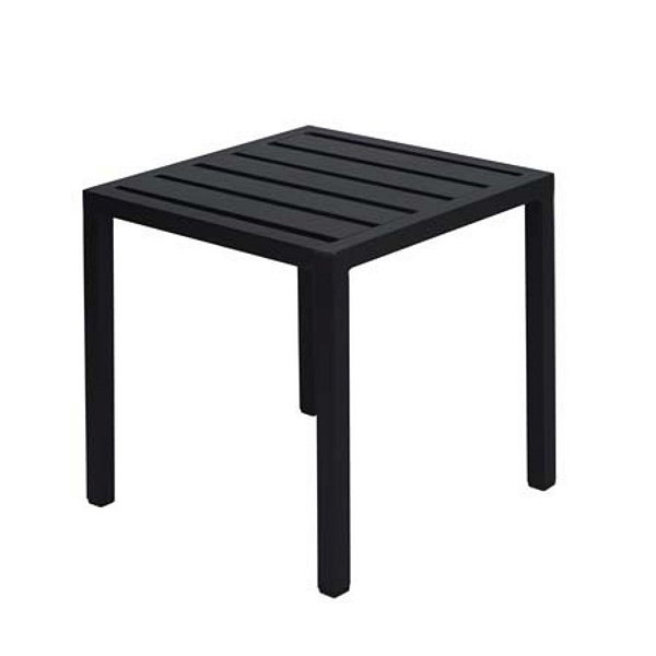 Mesa Lateral Quadrada De Alumínio Com Tampo Ripado