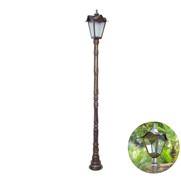 Poste Madri  Maior com 01 Luminária para Jardim