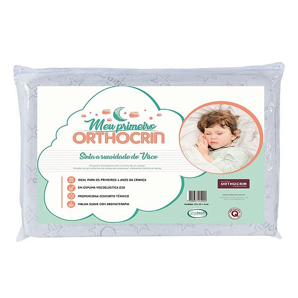 Travesseiro Bebê até 4 Anos Meu Primeiro Orthocrin Visco - 35x55x4 cm